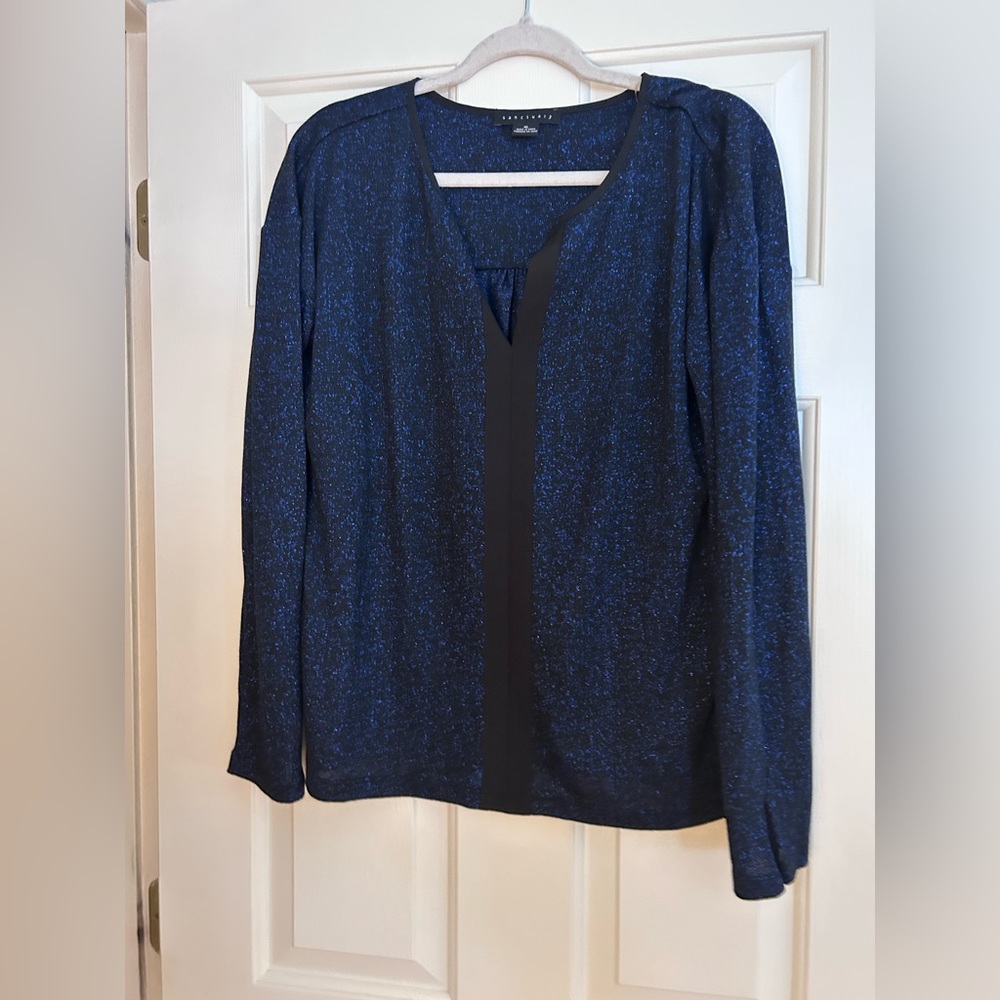 NWOT Sanctuary Black and Blue Knit Top Sz XL